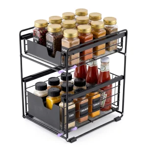 2-Tier Iron Spice Rack, Countertop  Organizer,
