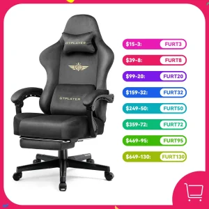 Gaming Chair Fabric with Pocket  High Back r