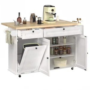 Rolling Trolleys Kitchen Island Table Drop Leaf