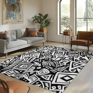 Dark Green Pink Floral Ornate Area Rug,