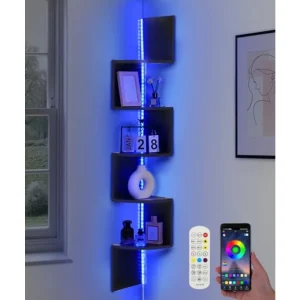 5 Tiers Corner Shelf with RGB LED Lights
