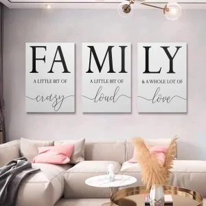 Family Wall Decor, Set of 3  Canvas
