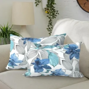 2 Waterproof Outdoor Lumbar  Patio Throw Pillow