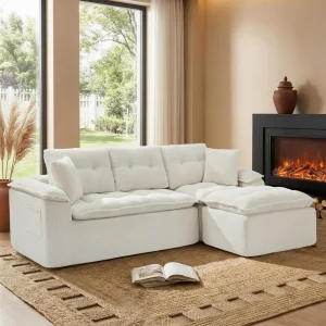 Modern L Shape  Sectional Sofa, with Ottoman