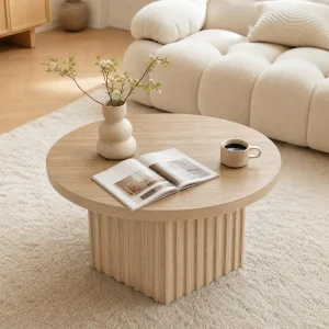 Round Fluted Drum Coffee Table