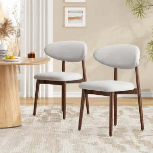 i Solid Wood Dining Chairs Set of 2 Upholstered