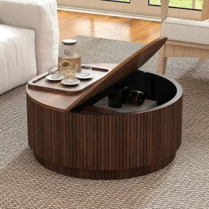 Round Coffee Table with Storage